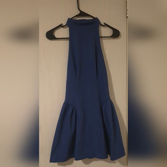 Zara Dresses & Skirts - Zara Halter Neck Pleated Mini Dress – Blue – Size XS – NWT